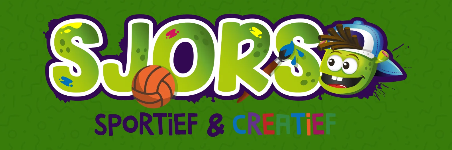 Sjors Sportief logo tegen een groene achtergrond