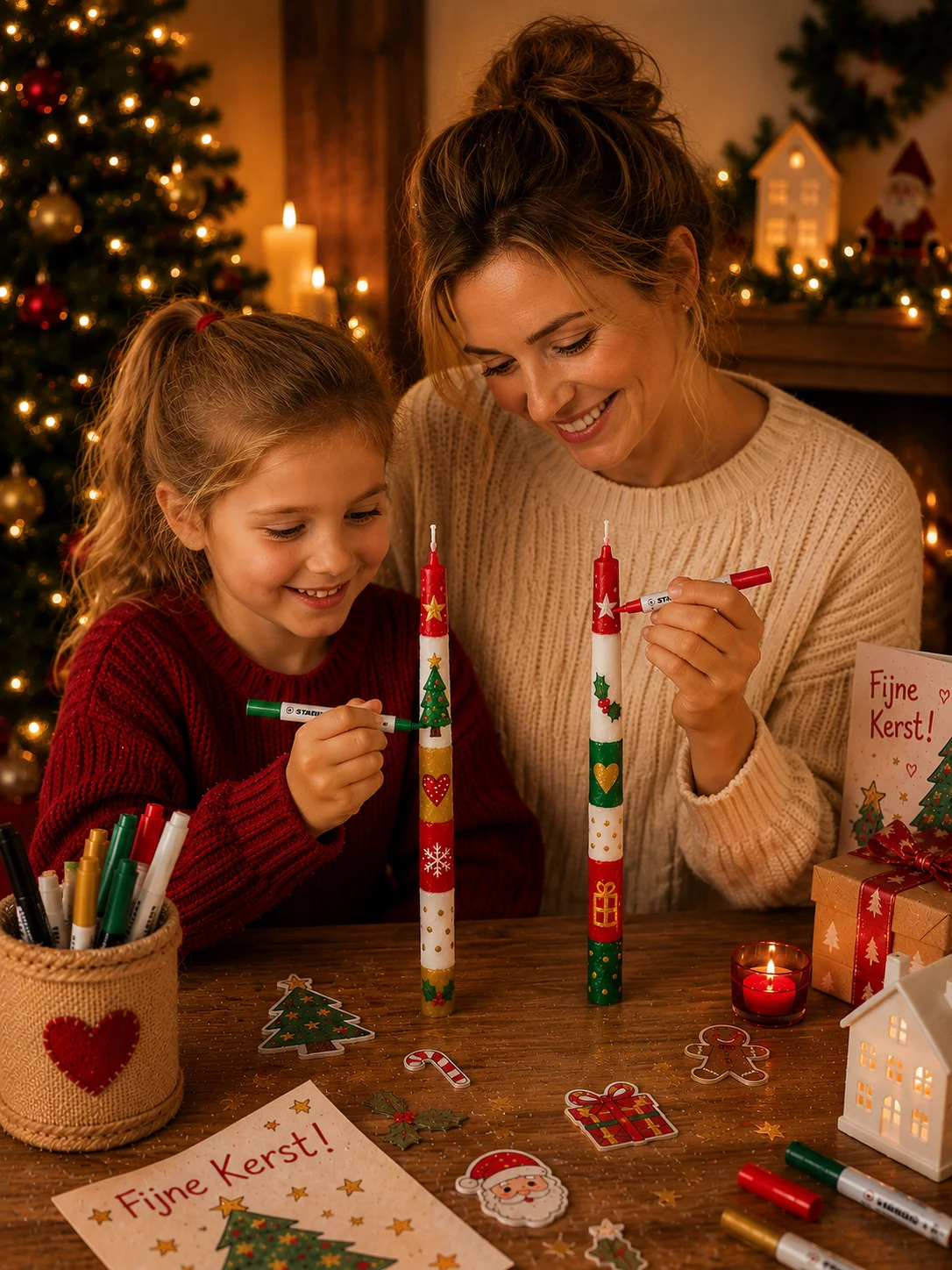 Kersteditie kaarsen dippen met z’n tweeën